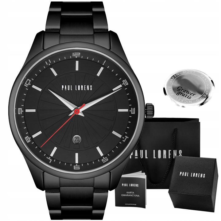 Pánské hodinky Paul Lorens Gaven Klasické datumovka krabička Gravírování
