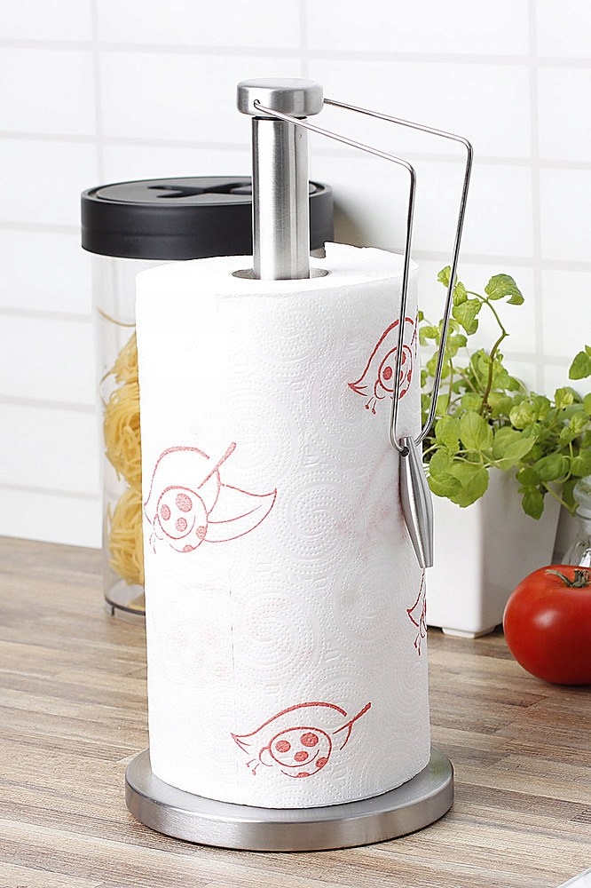 STOJAK NA RĘCZNIKI PAPIEROWE kuchenne stalowy 32cm K3 Kolor srebrny