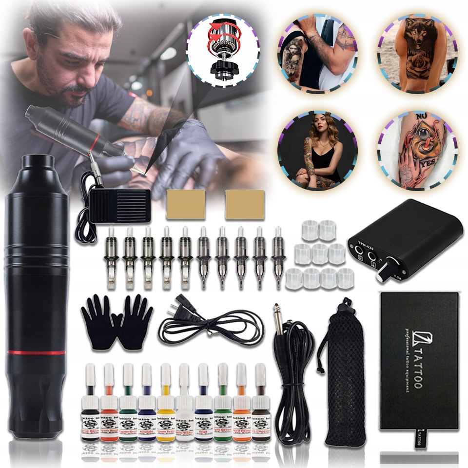 Sada Na Tetování Kompletní Startovací Bezpečný Inkoust Na Tetování