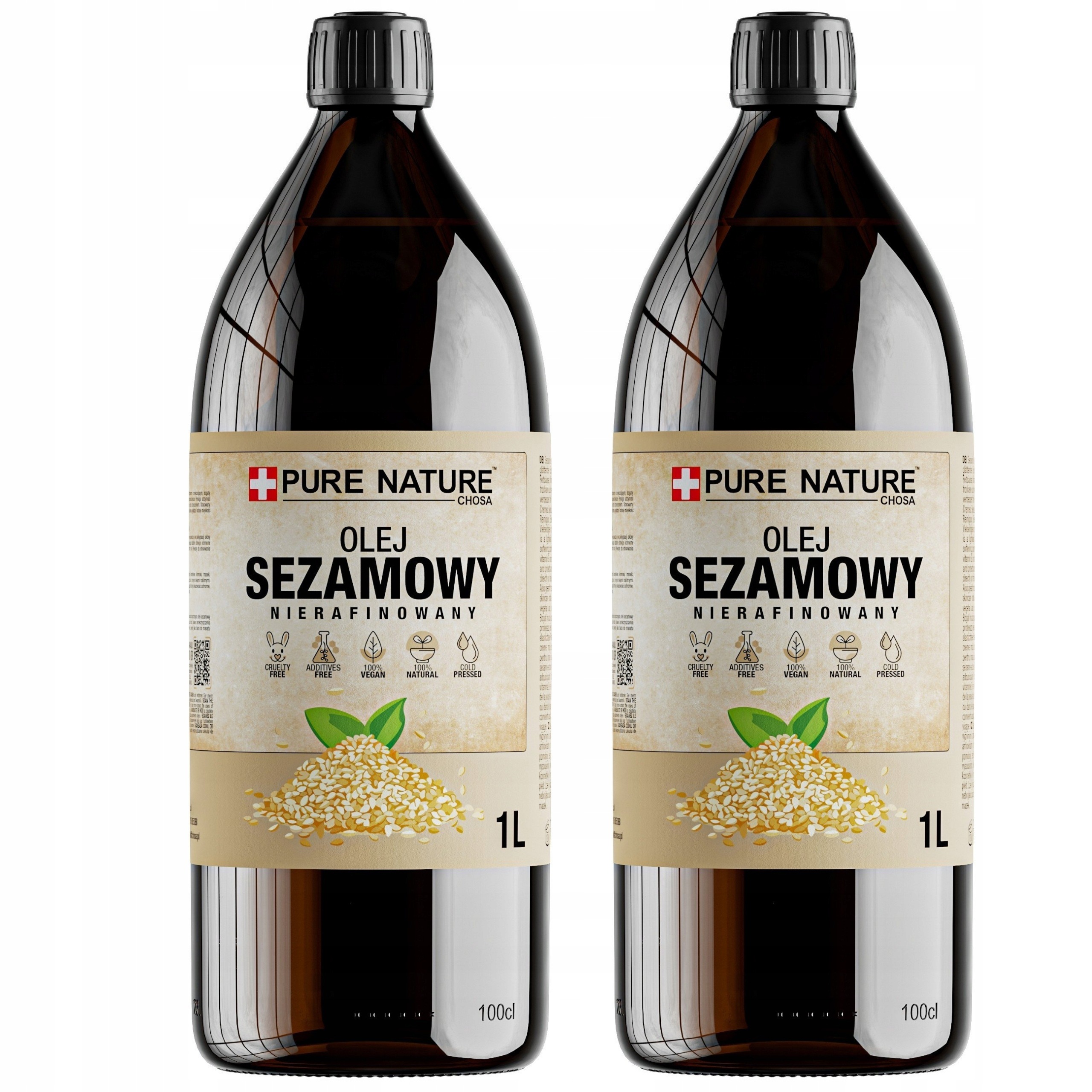 Sezamový Olej Lisovaný Za Studena Nerafinovaný Přírodní 1000 ml 1 l