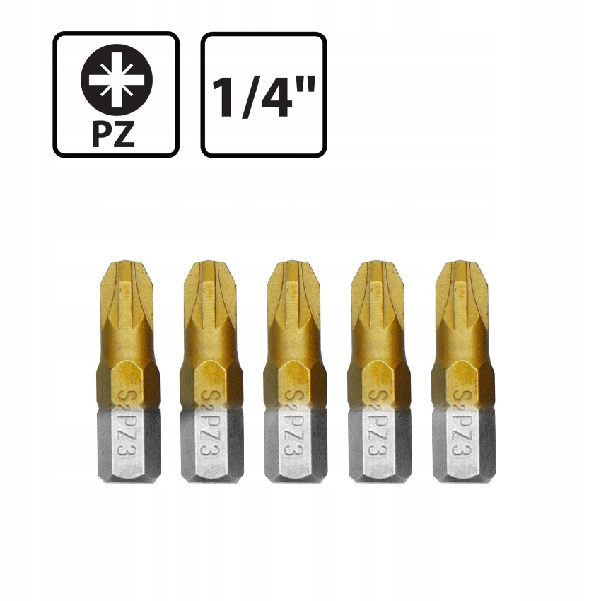 

Końcówka Wkrętakowa PZ3 1/4" 25 MM 5 Sztuk