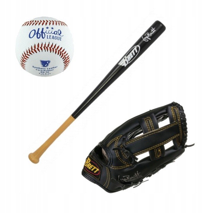 Drewniany Kij Baseballowy BRETT - Senior 80 cm Materiał drewno