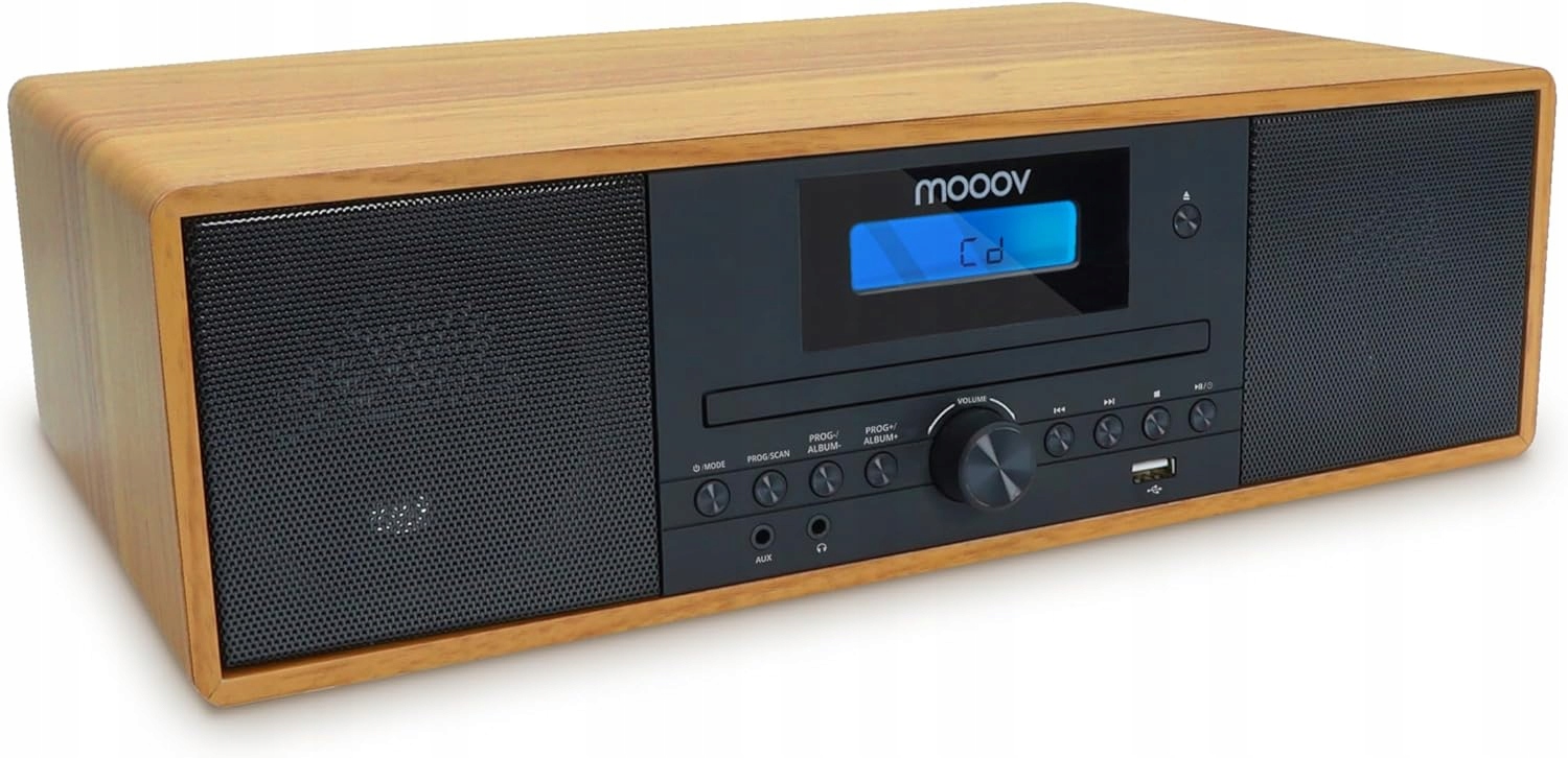 Radioodtwarzacz Mooov 477380 Mikrowieża HiFi Bluetooth CD Usb, Fm z pilotem