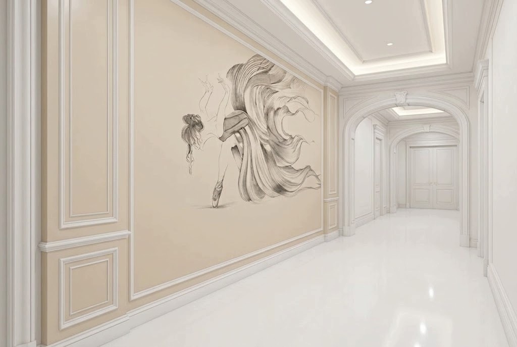 Mural tancerka haft 3D na tkaninie salon sypialnia 350x290cm Balerina 1-8