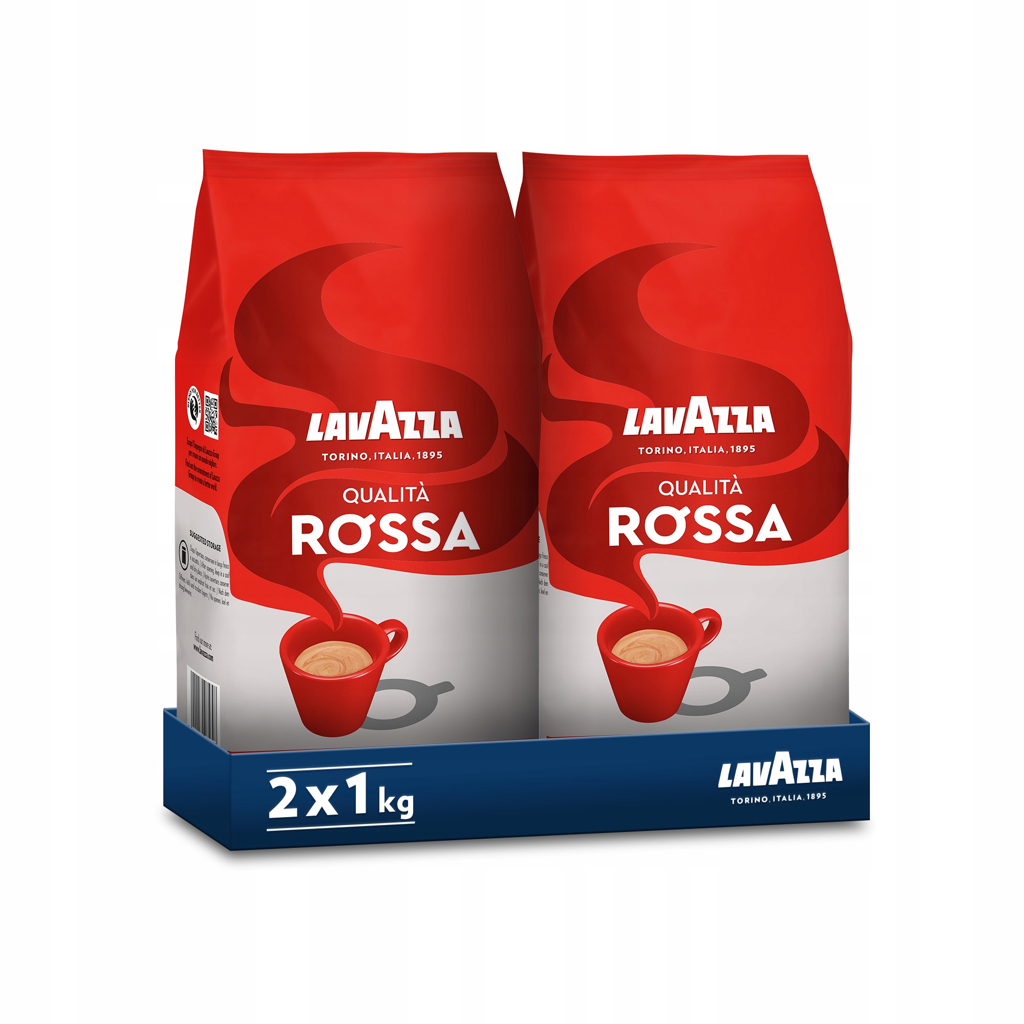 Levně Káva zrnková Lavazza Qualita Rossa 2x1 kg