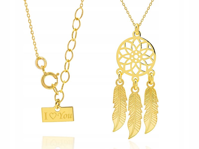 

Łapacz Snów złoty łańcuszek Dreamcatcher grawer