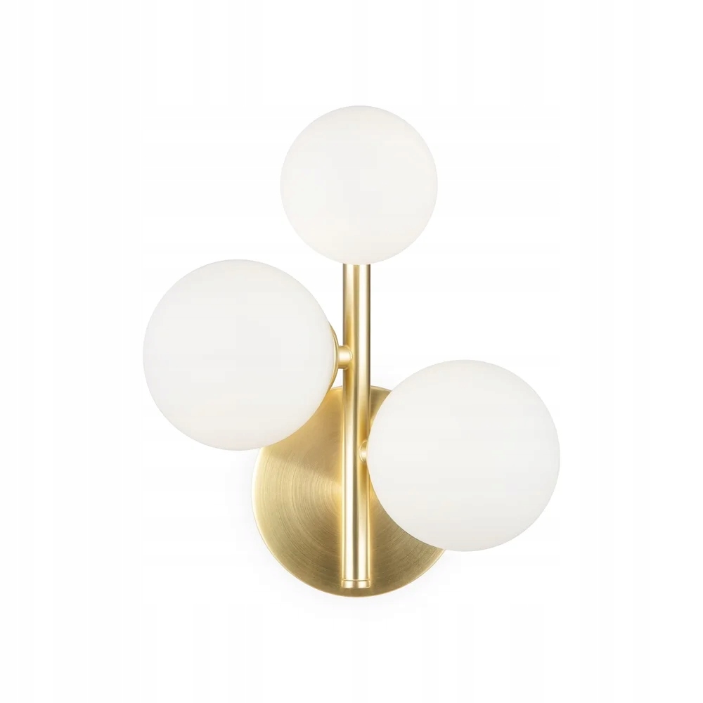 Nástenná lampa nástenná zlatá, biele sklenené gule, moderný glamour Maytoni