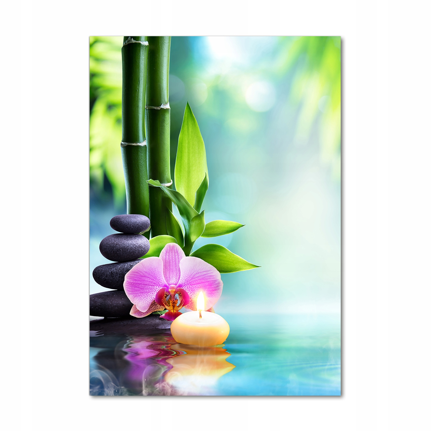 

Foto obraz akrylowy Orchidea i bambus 70x100 cm