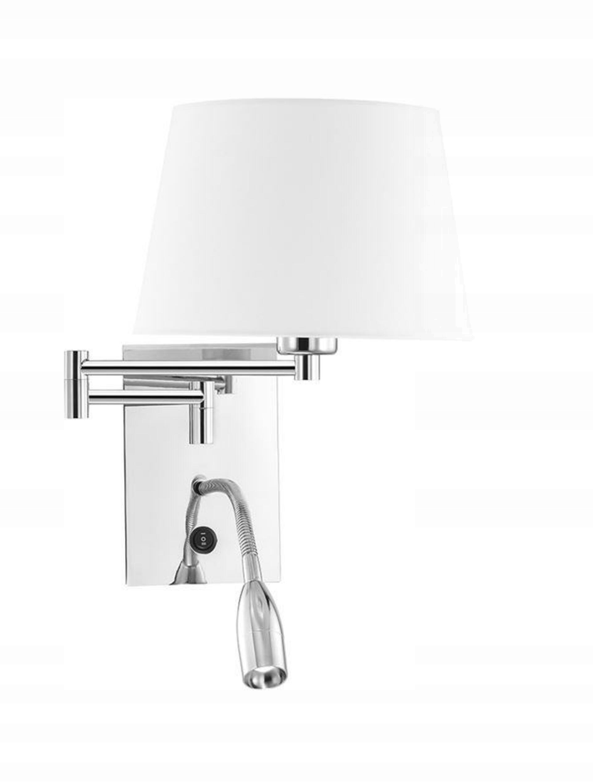 Nástenné svietidlo Nova Luce Cingo E27 chróm/biela čítacia lampa IP20