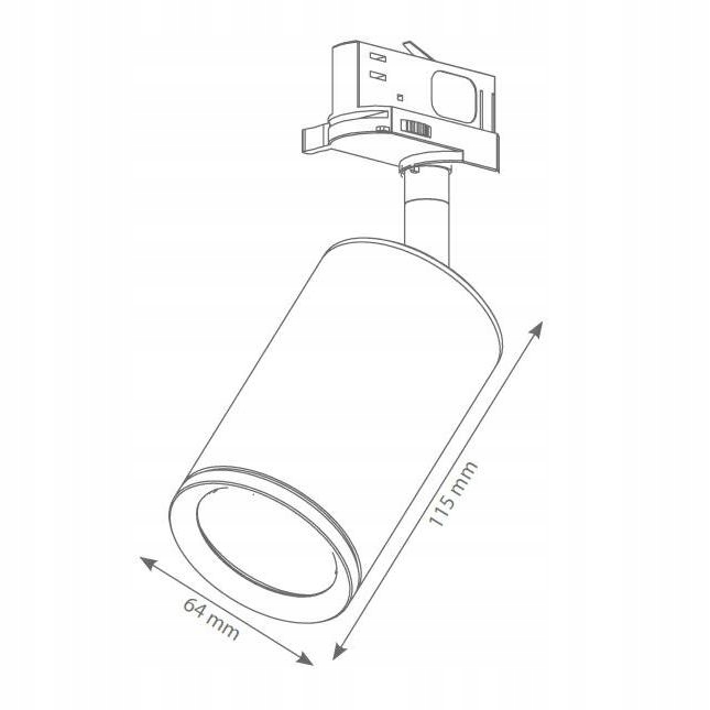 Reflektor szynowy LED lampa na żarówkę GU10 3fazy Kod producenta PARMA-3F-CZARNA