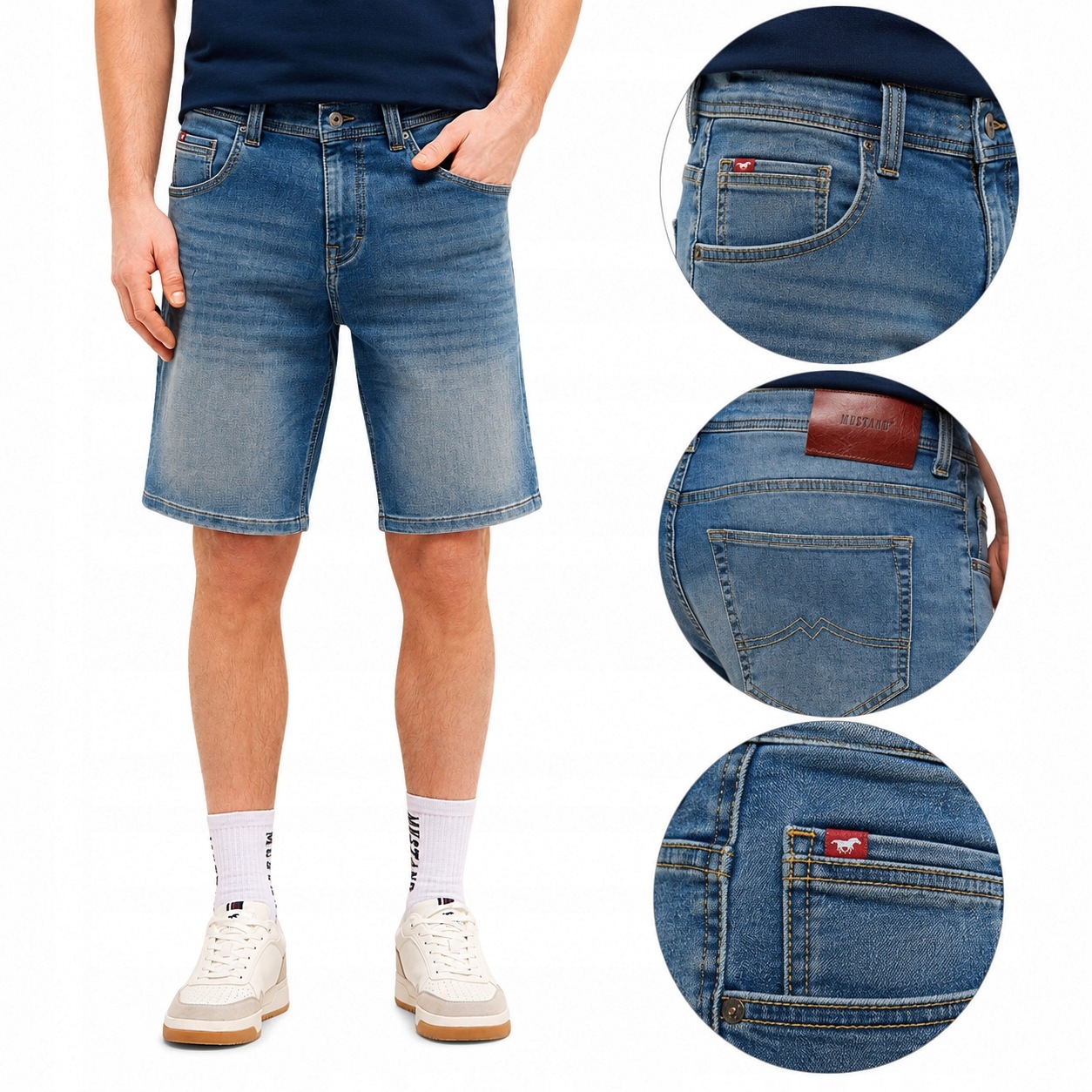 Mustang Krátké Kraťasy Shorty Jeans Modré Springfield vel. 30
