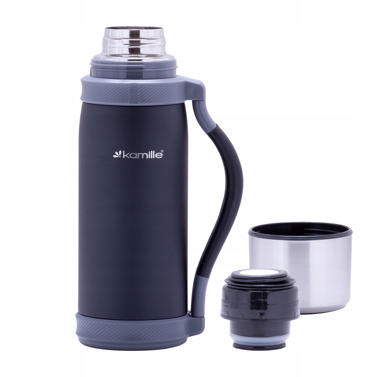 KUBEK TERMICZNY TERMOS STALOWY 100% SZCZELNY pojemny bidon KAMILLE 1,2 L Marka Kamille