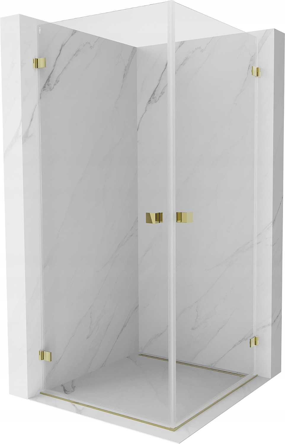 Mexen Lunar-b Duo Kabina Prysznicowa Uchylna 95X95 CM Transparent Złota