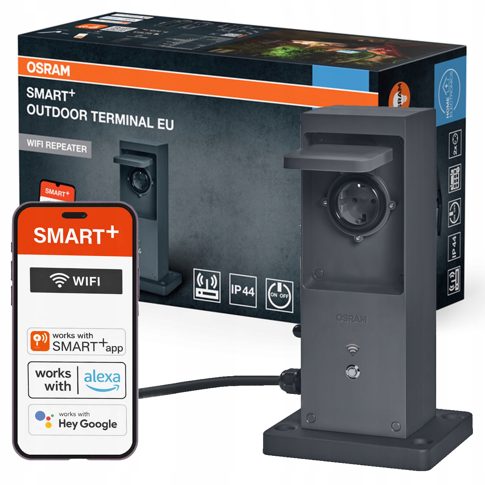 Napájecí sloupek venkovního zesilovače signálu IP44 Osram Smart WiFi