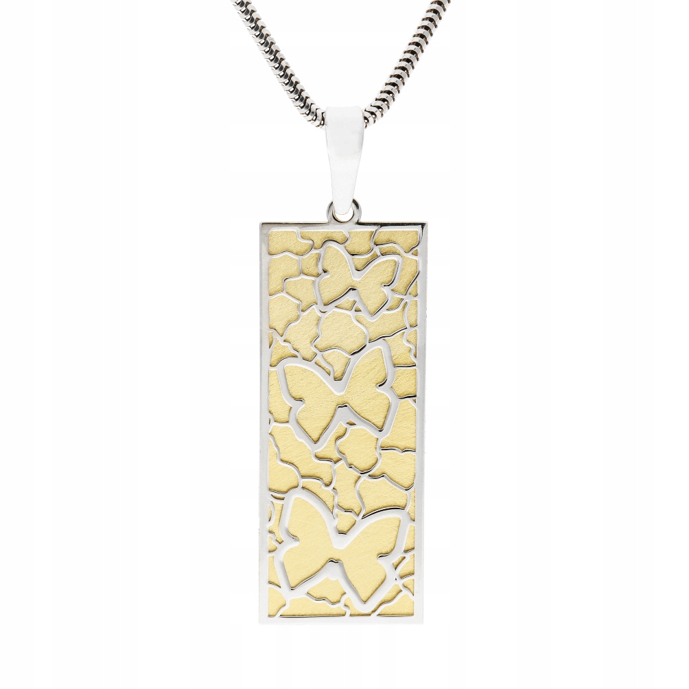 Přívěsek motýlci satinované stříbro pozlacené