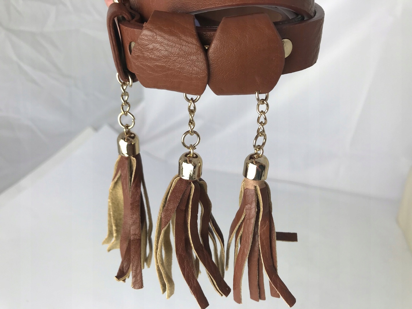 PASEK DAMSKI z frędzlami boho indiański Marka JN Plus Paris