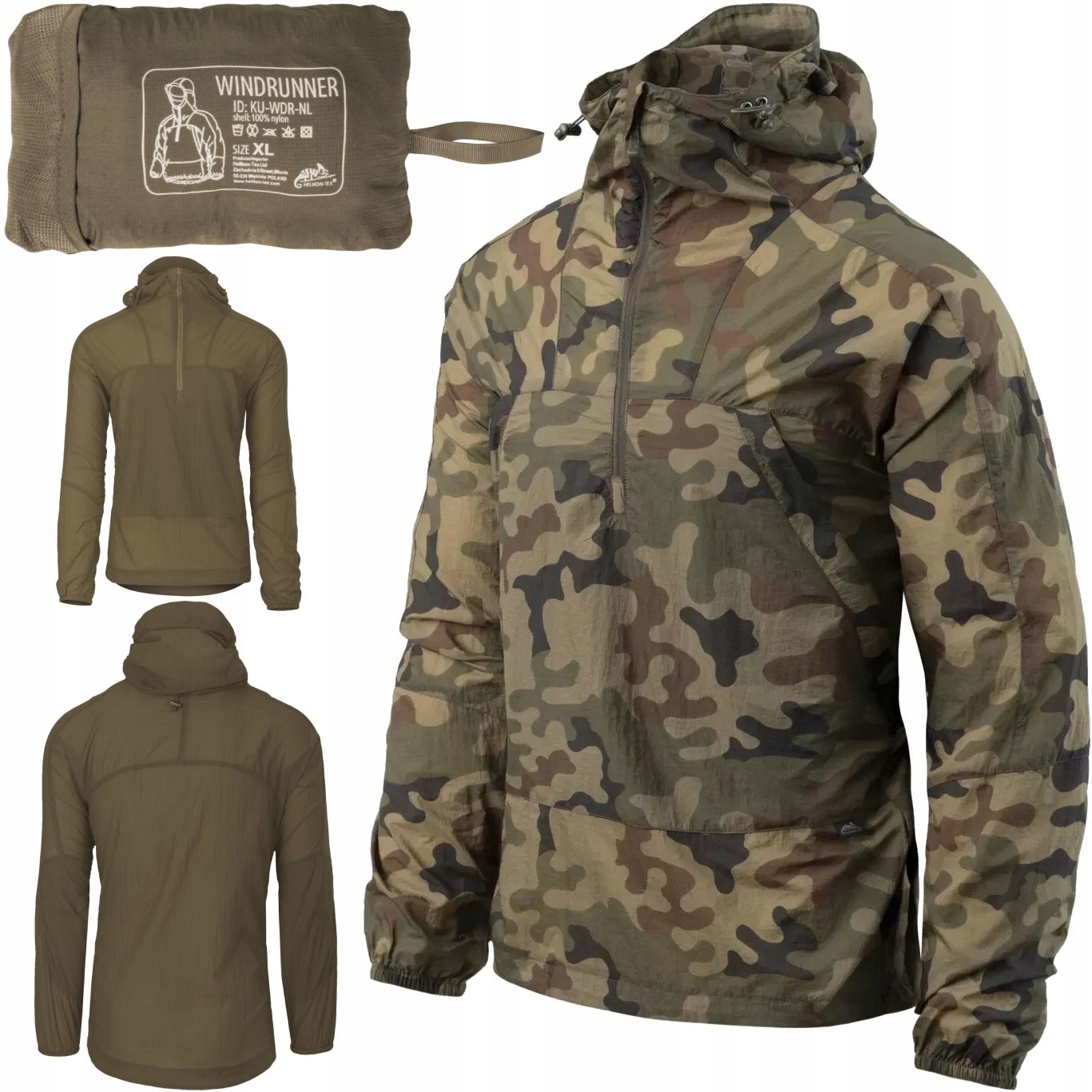 Pánská větrovka Helikon Windrunner WindPack Nylon Pl Woodland vel. 3XL