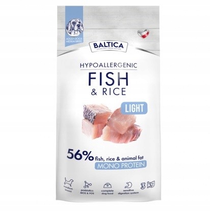 Levně Baltica Nutraceutic Hypoalergenní Ryba & Rýže Light M 3kg