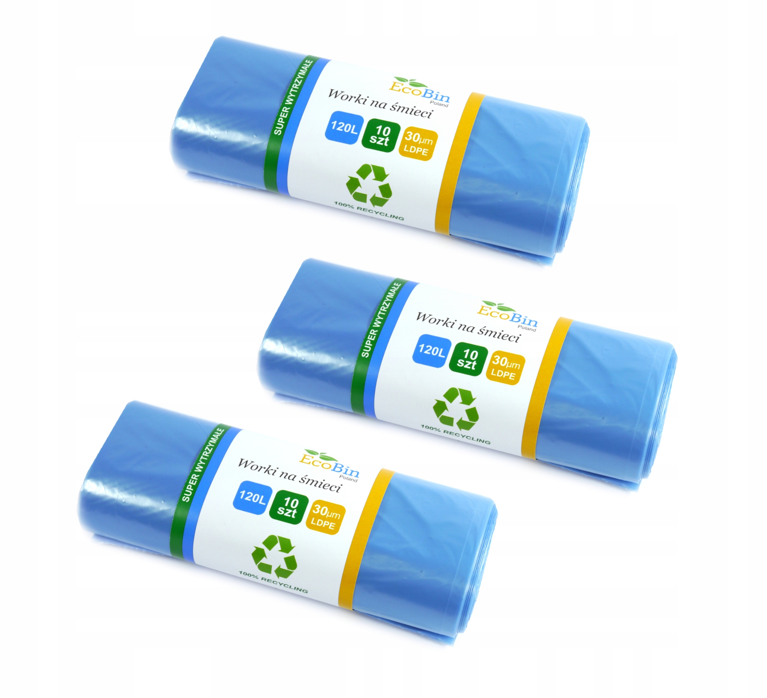 

Worki na śmieci odpady 120L niebieskie 30szt
