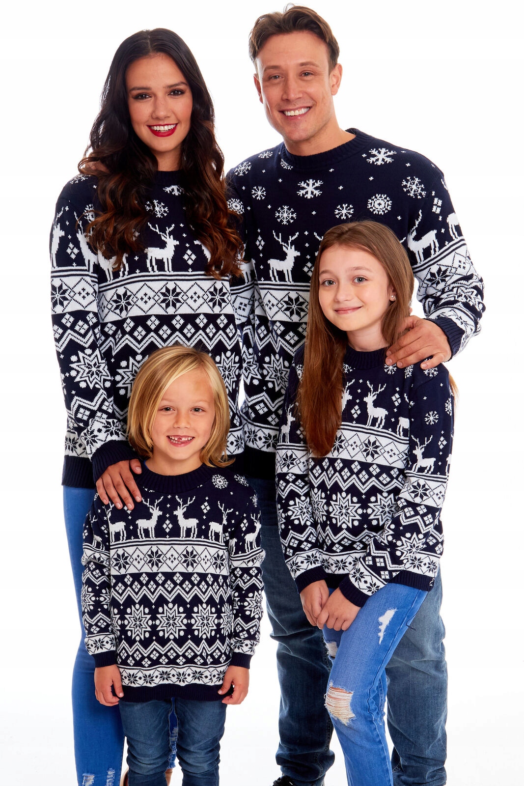 SWETER ŚWIĄTECZNY DZIECKO NORWESKI GRANATOWY 1/2 Rękaw długi rękaw