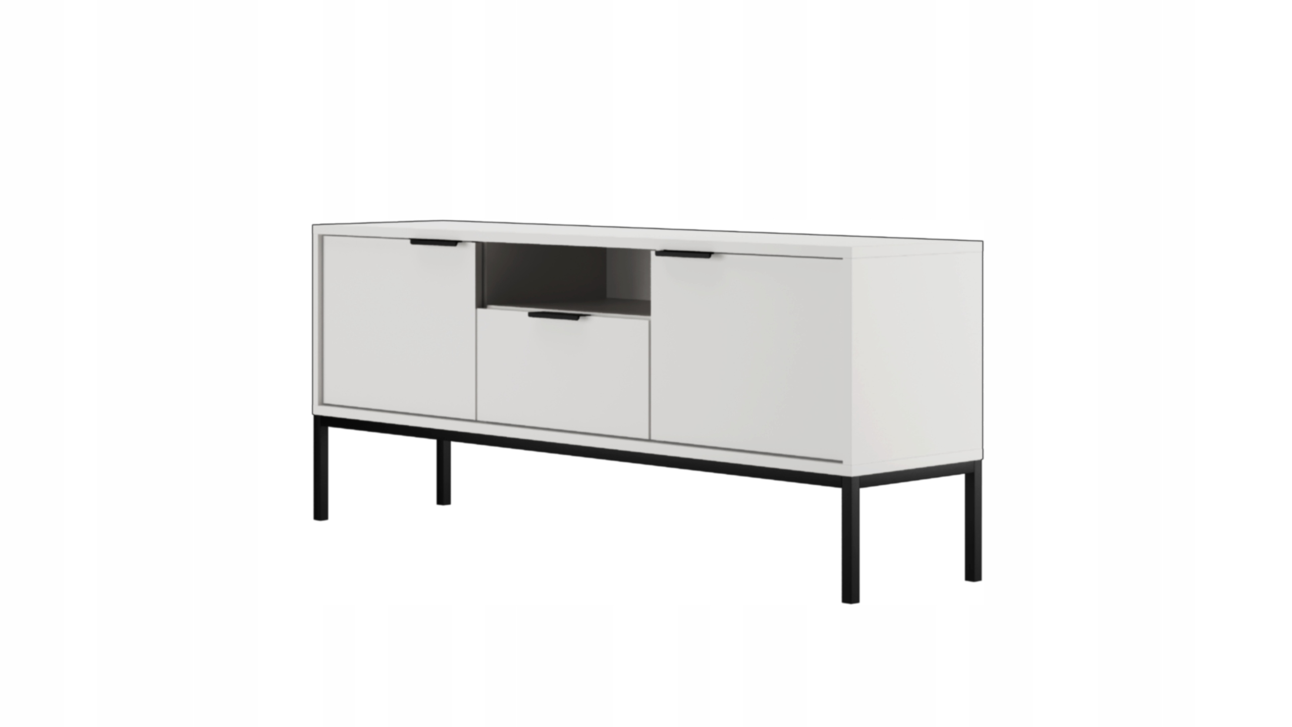 Szafka RTV Austin 135cm biały & czarny