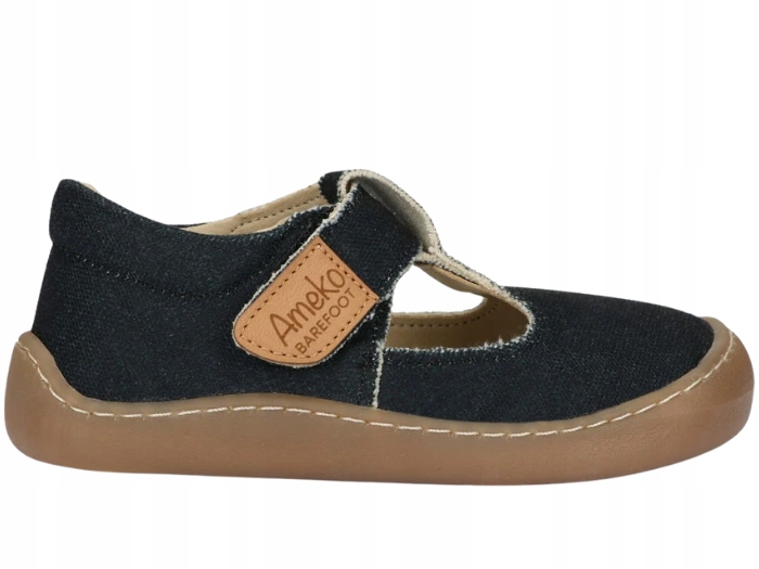 Sandałki Barefoot Dziecięce Ameko Axel-Black Rzep Skórzana Wkładka R.24