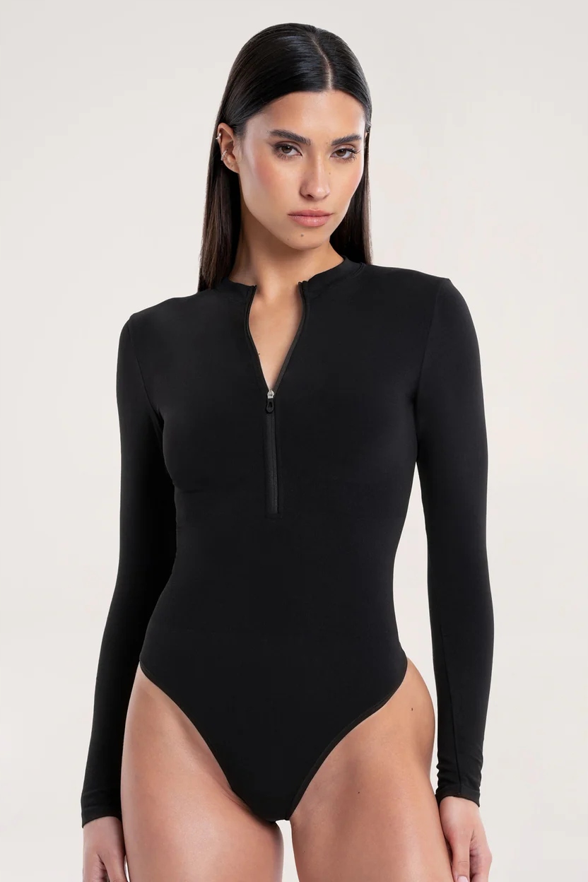 Gym Glamour Body z długim rękawem touch black S