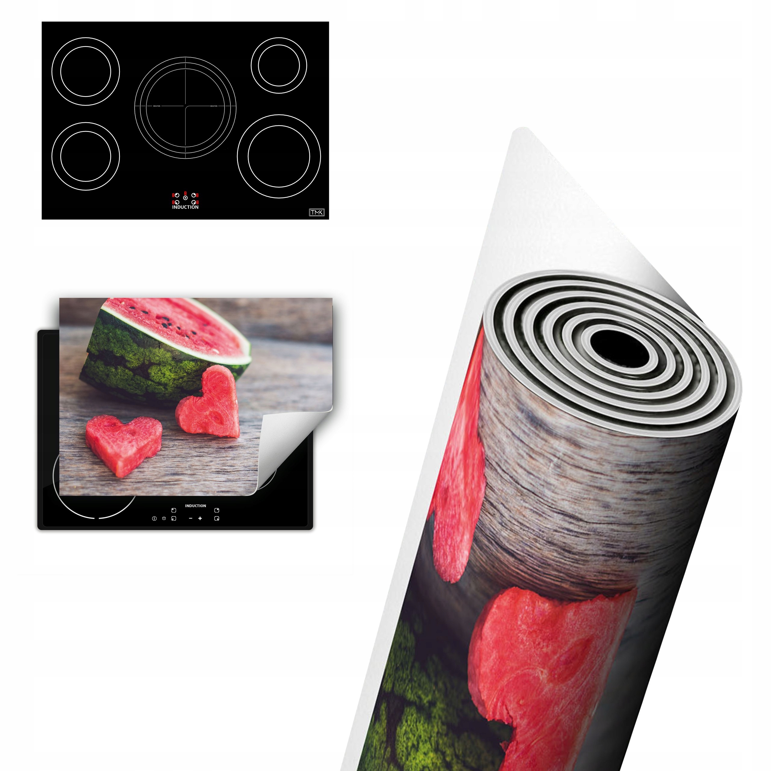 Vinylová Ochrana Na Indukci Pracovní Deska 80x52 Srdce ovoce