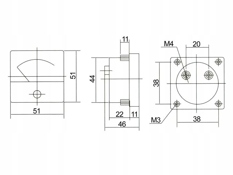 Miernik analogowy amperomierz 10A DC + bocznik Kod producenta KMIE10A