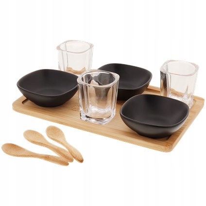 Bambusowy zestaw do przystawek 10 elementów