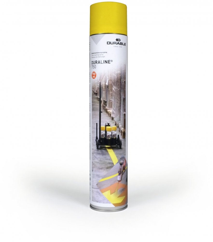 Barva pro malování značek podlah sprej 750 ml žlutá Durable Duraline