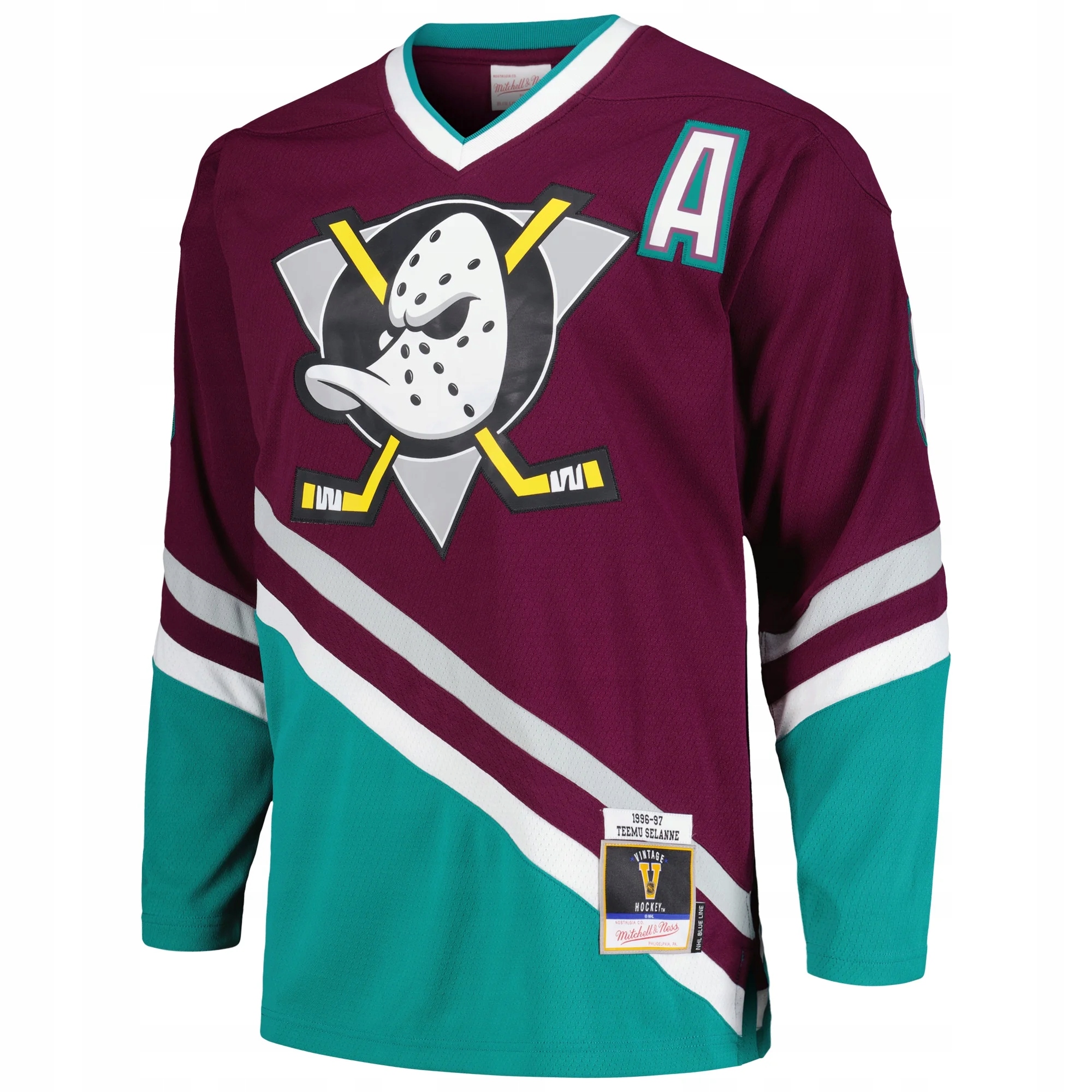 Męska koszulka zawodnika Anaheim Ducks Alternate Captain Patch Blue Line, M Kod producenta QILIHUAN3