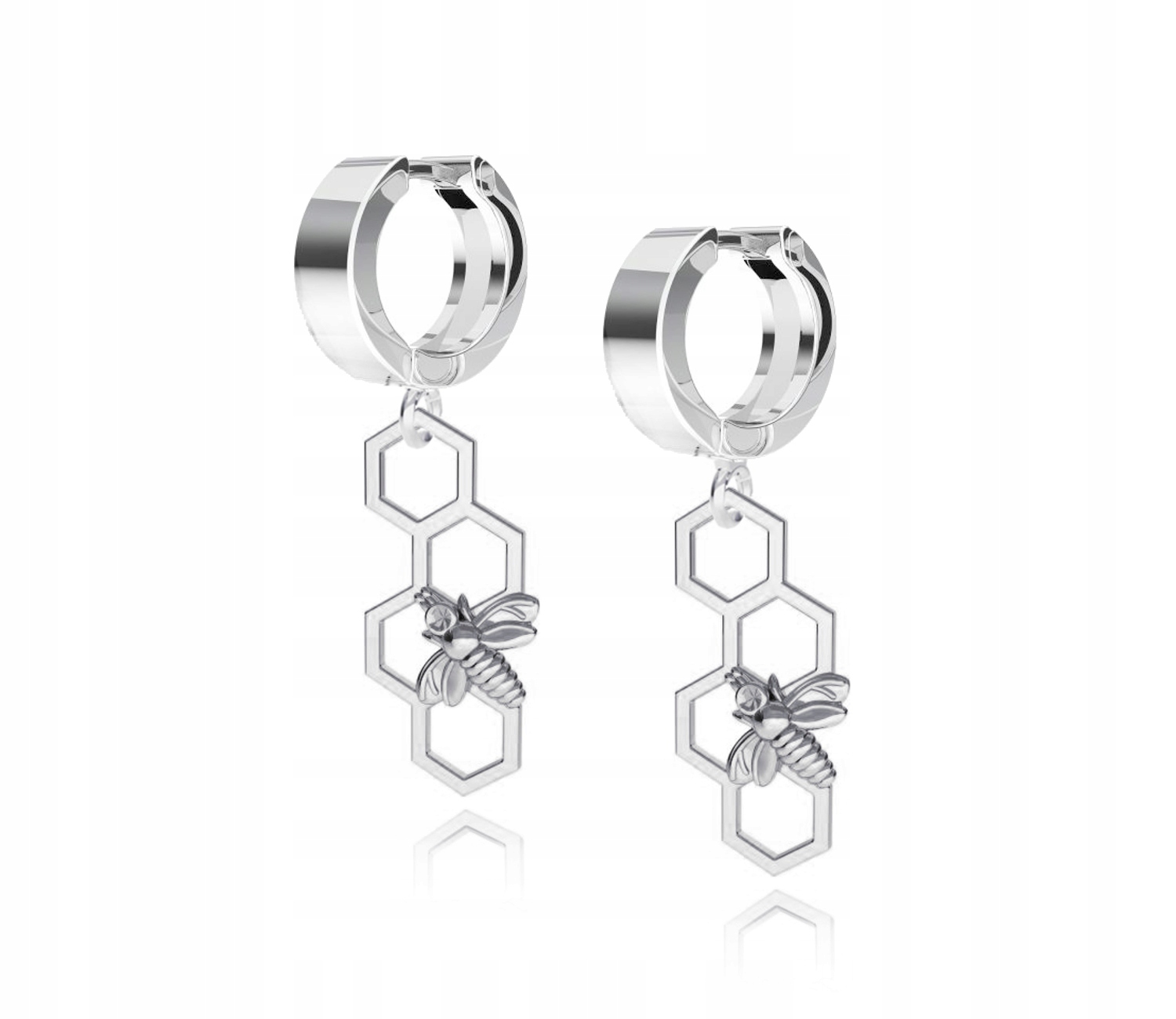 Stříbrné náušnice Včela a Medová plástev Bigle pouta Stříbro ryzost 925