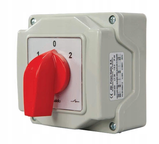 Łącznik krzywkowy w obudowie z płytką Łuk 0-1 trójfazowy 25A 8414-200 Tarel