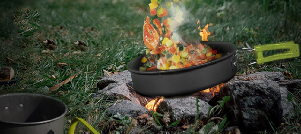 Naczynia turystyczne garnki camping biwak DUŻY KOMPLET naczyń kempingowych Rodzaj zestaw