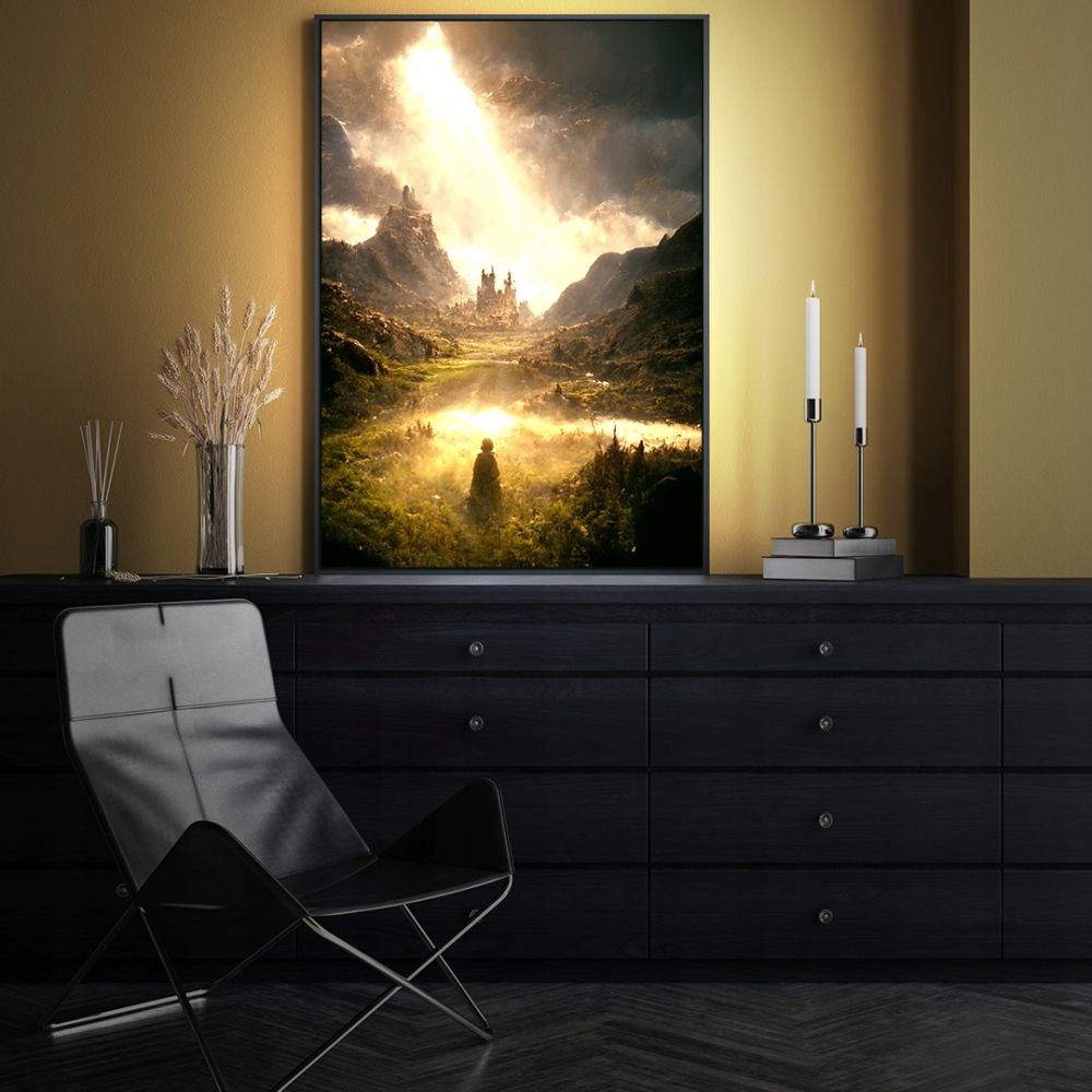 Obraz na Ścianę do Salonu podświetlany Led 40x60 Bilbo abstrakcja Premium