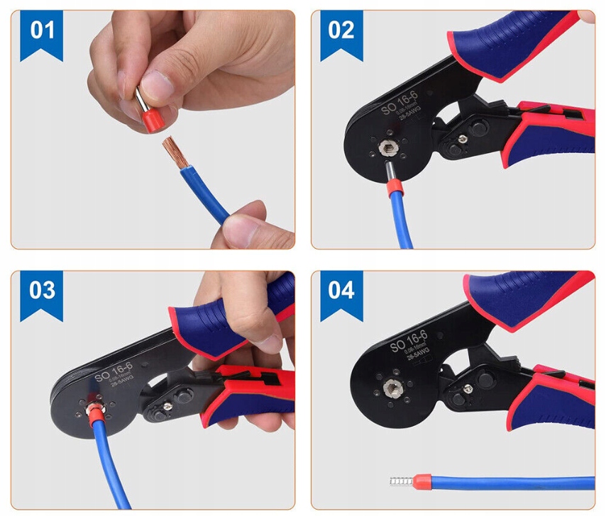 Zaciskarka Praska do Tulejek Kabli Konektorów Przewodów 0,08 mm2 - 16 mm2 Model 28-5 AWG ZREE PRIMING TOOL