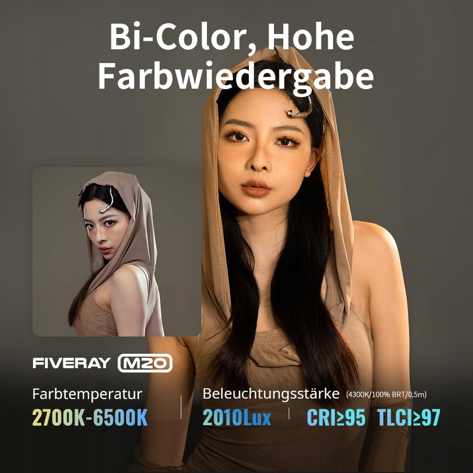 ZHIYUN Fiveray M20 Lampa LED Bi-Color 20W Magnetyczna Przenośna — miniatura 3