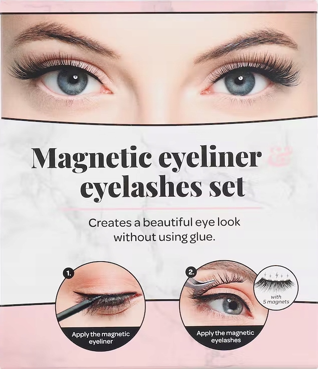 MAGNETIC EYELASHES SET RZĘSY MAGNETYCZNE ZESTAW EYELINER PĘSETA LUSTERKO Stan opakowania oryginalne
