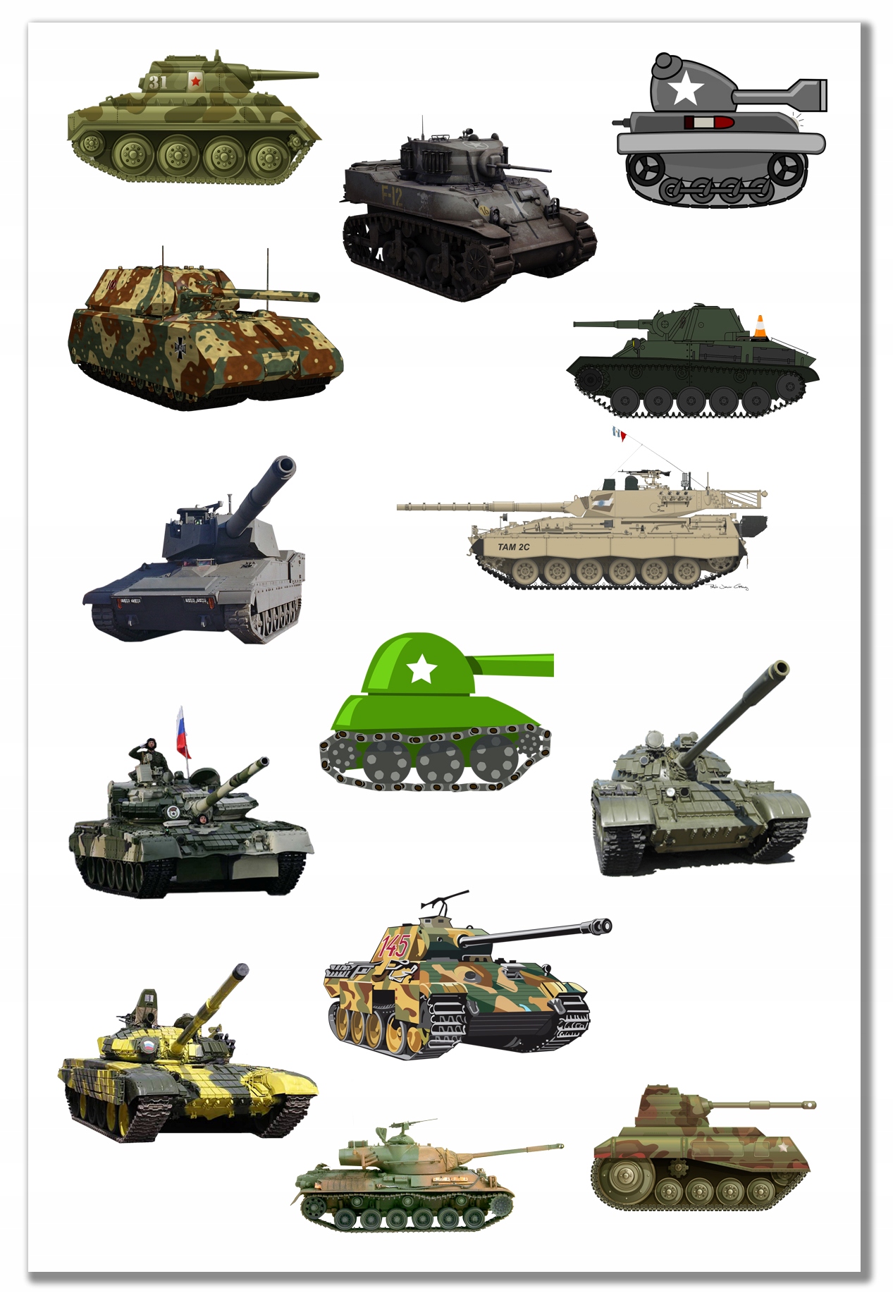 

Naklejki dla dzieci Czołgi Arkusz 10x15
