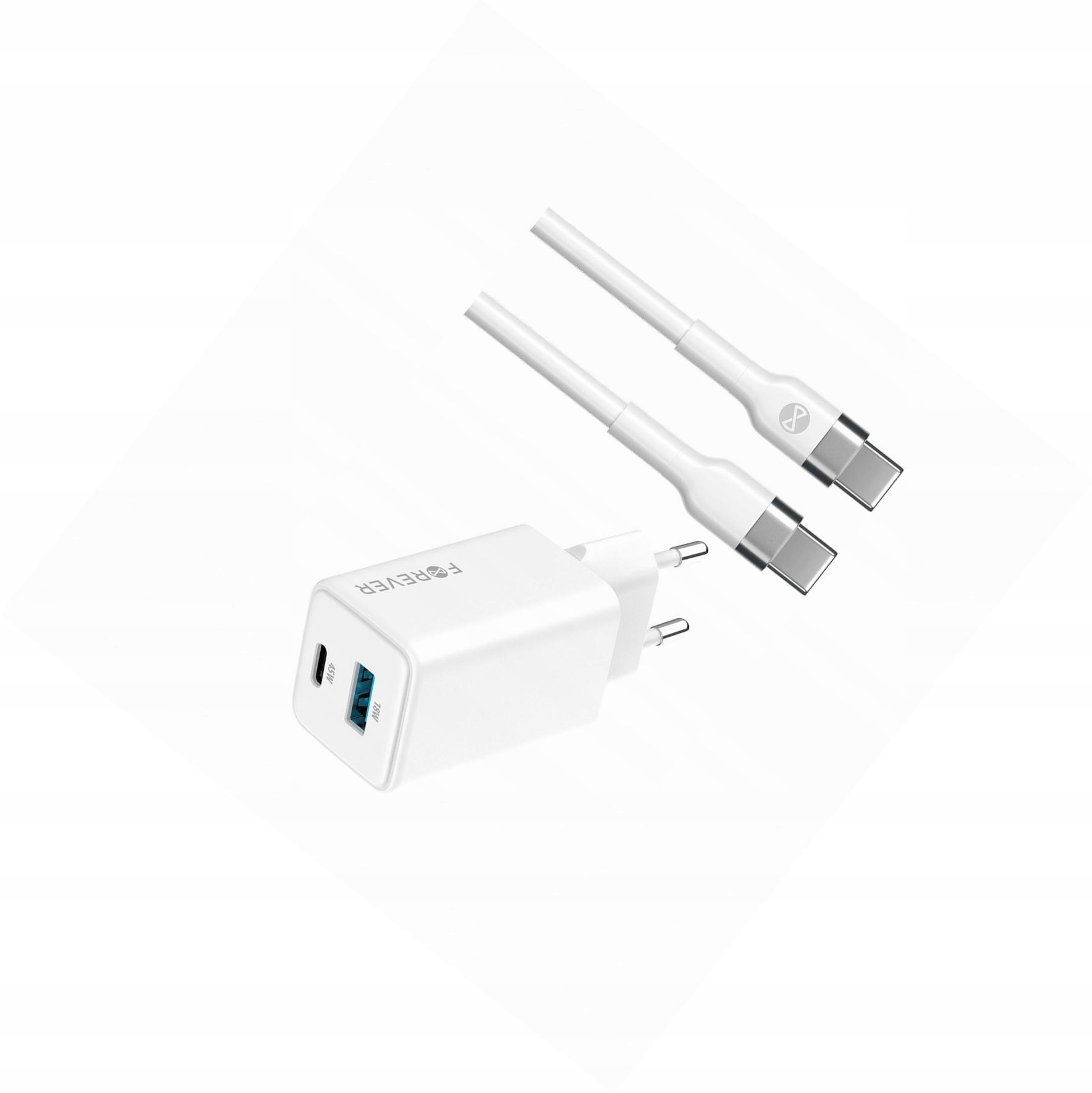 Szybka ładowarka GaN 45W 2 wejścia Usb i Usb-c z kablem do Realme Note 50