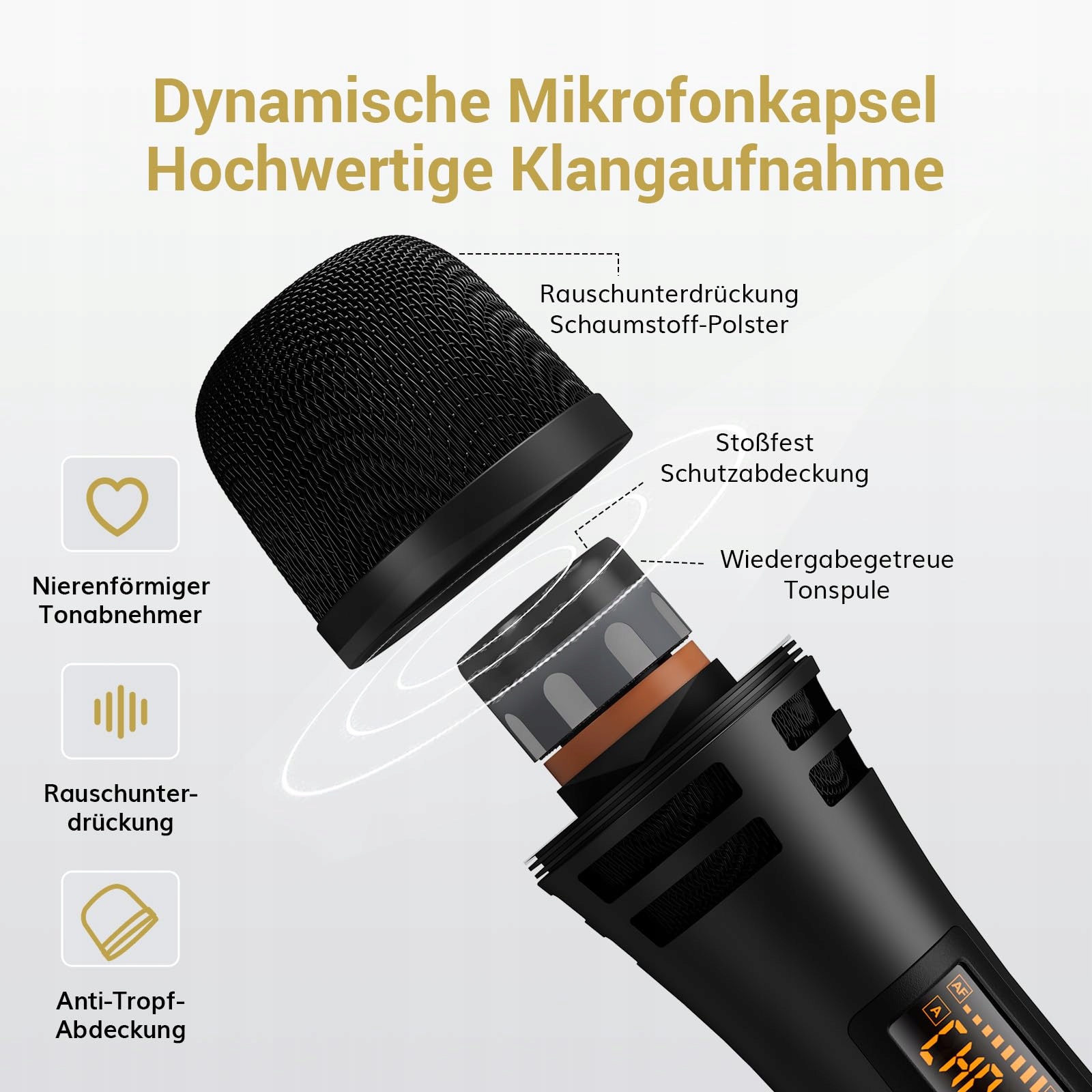 TONOR Mikrofon Bezprzewodowy Dynamiczny Do Karaoke i Konferencji — miniatura 2