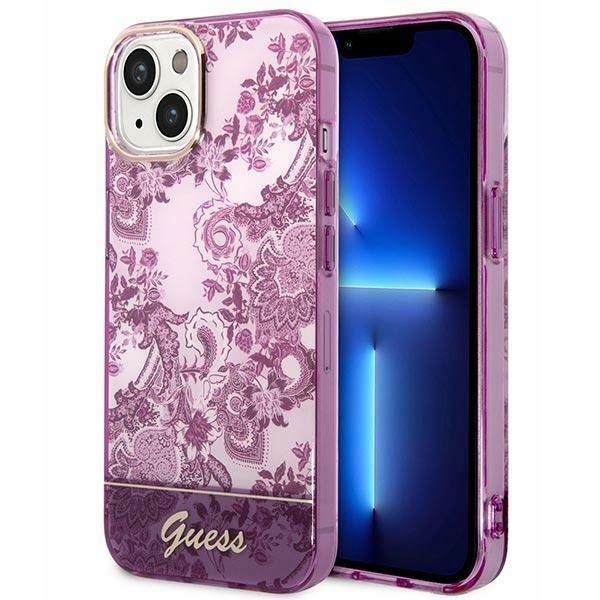 Pouzdro Guess GUHCP14MHGPLHF pro iPhone 14 Plus fuchsiová barva