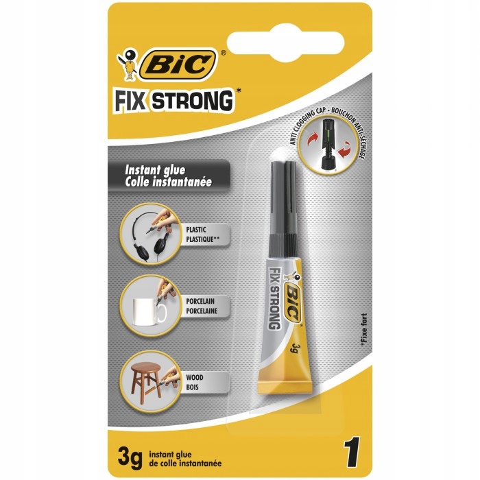 Klej cyjanoakrylowy BiC Fix Strong tubka 3 g