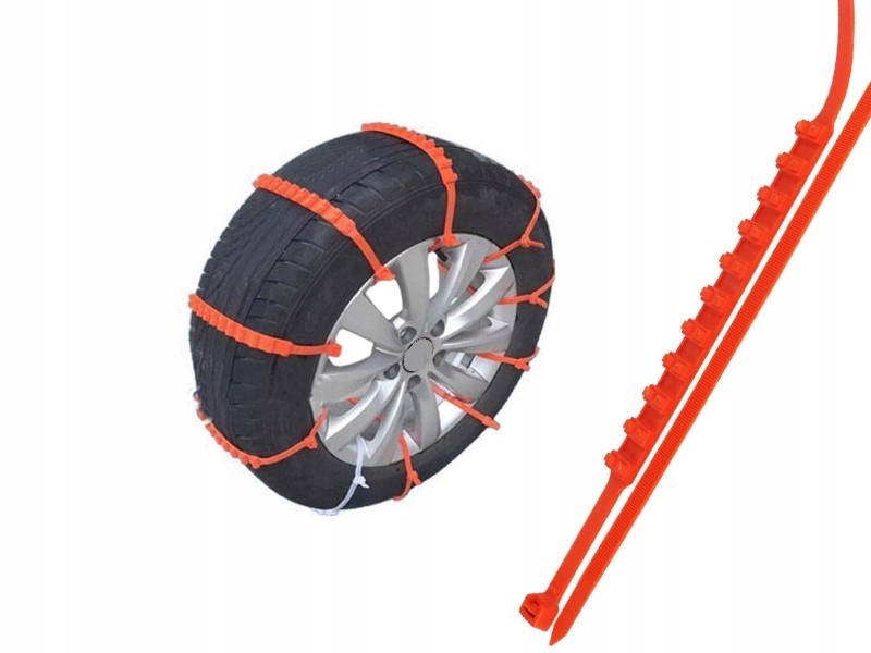 OPASKI ZACISKOWE ZIMOWE ANTYPOŚLIZGOWE ŁAŃCUCHY PLASTIKOWE NA KOŁA 10 SZTUK Kod producenta 58045