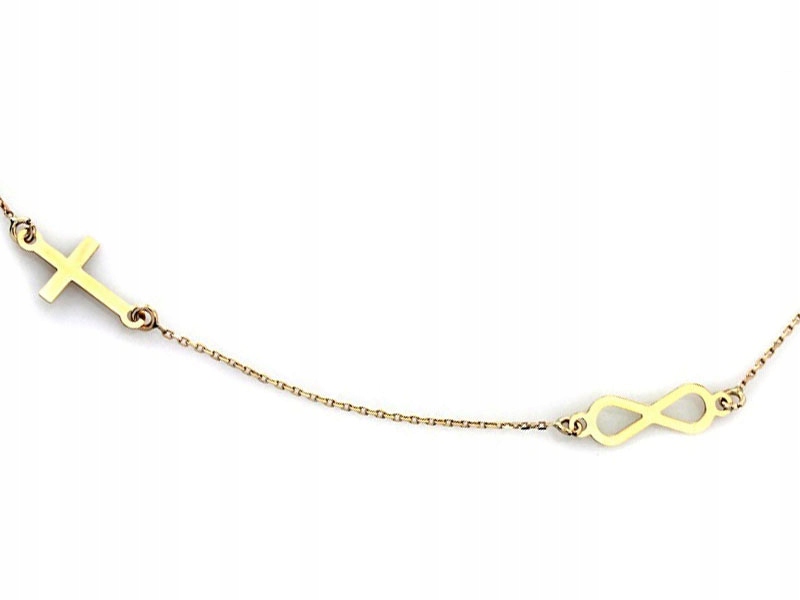 

Złoty Naszyjnik 333 Choker Cyrkonie KóŁECZKA 45cm