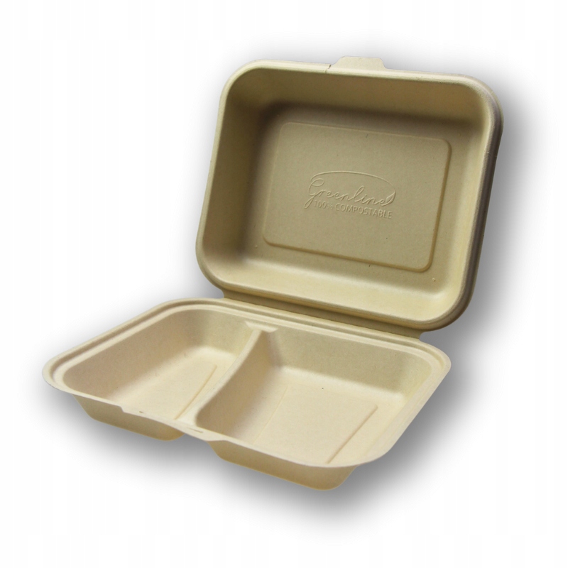 Eko pojemnik obiadowy dwudzielny dwukomorowy 245x200x78 mm 50 szt.