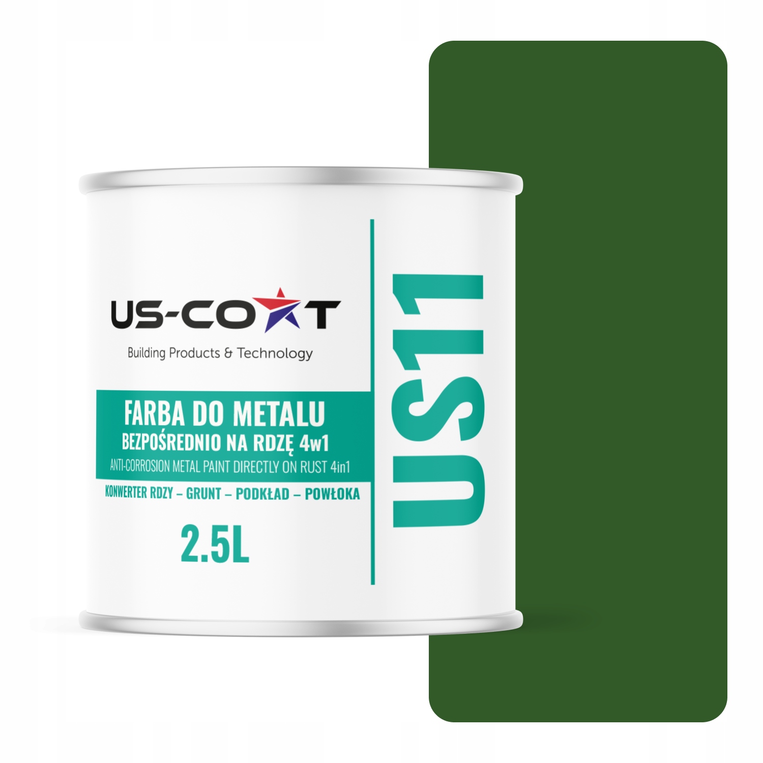 Farba Na Kov Na Plech 4v1 Zelená Listová Ral 6002 Lesk 2,5L