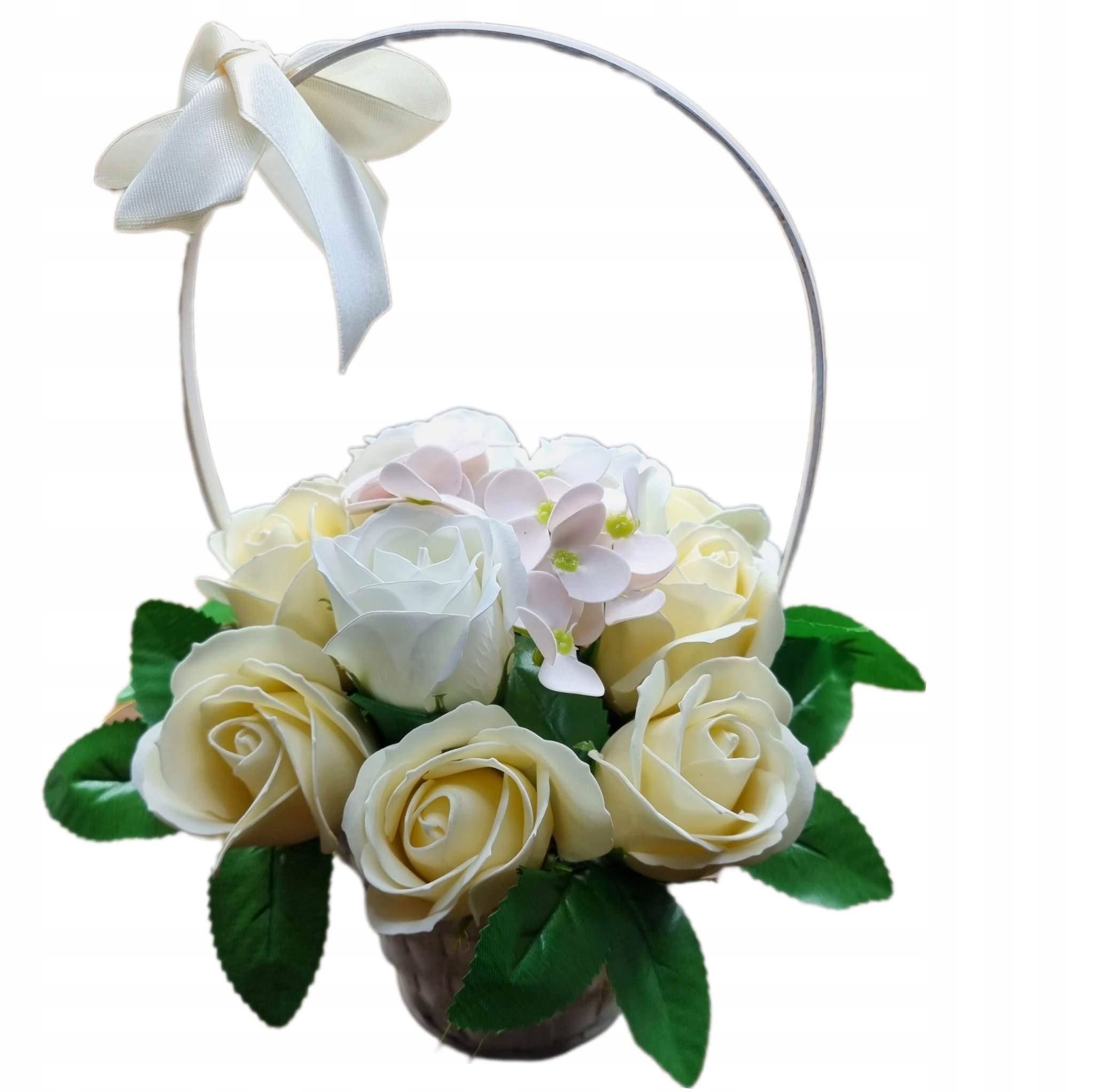 

Bukiet kosz upominkowy kwiaty mydlane Pachnące