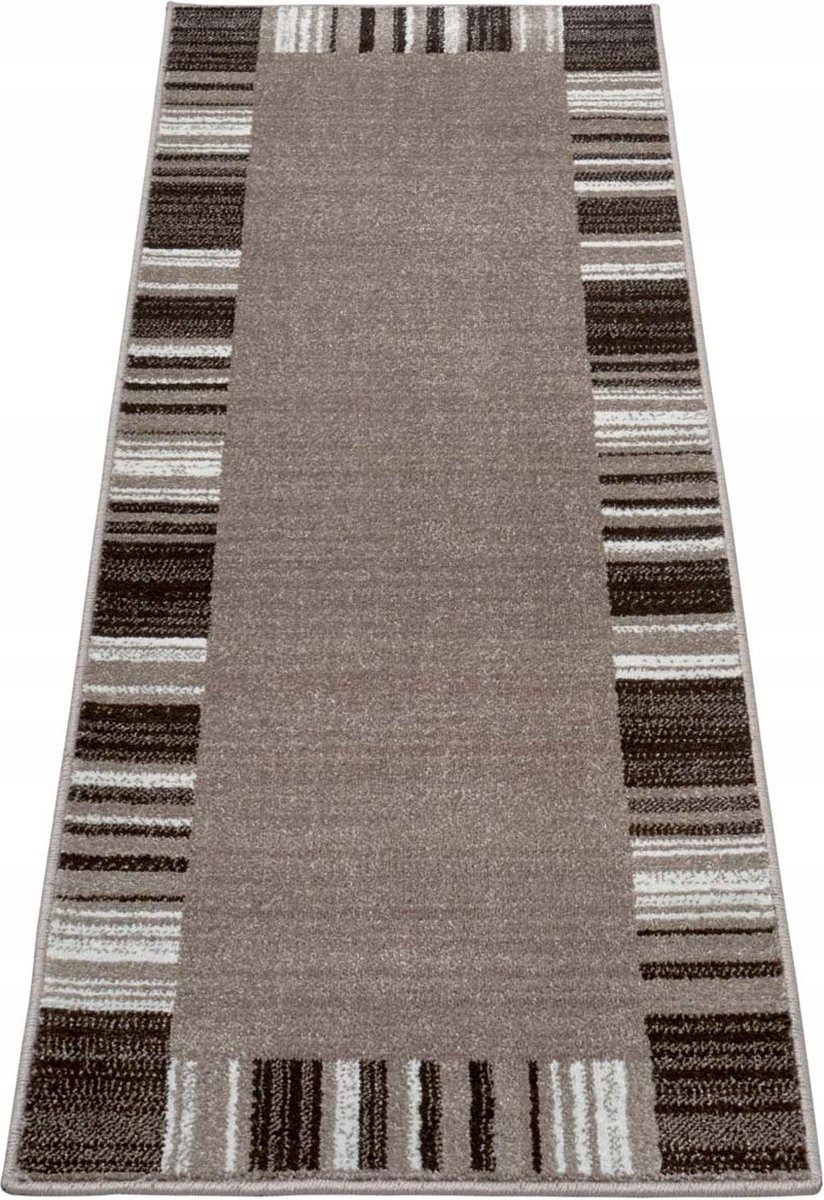 Béžový koberec, koberec běhoun s krátkým vlasem 80 x 300 cm